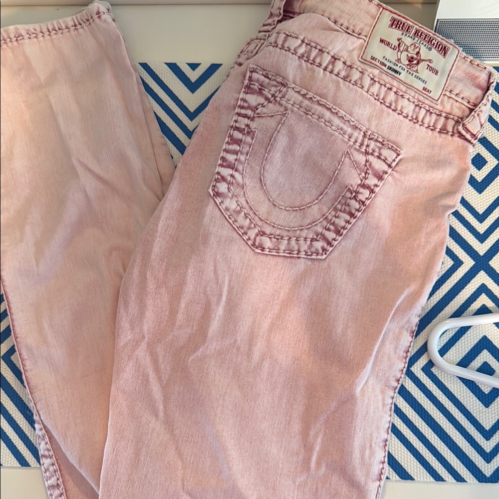 True Religion Pink Straight Leg Jeans
